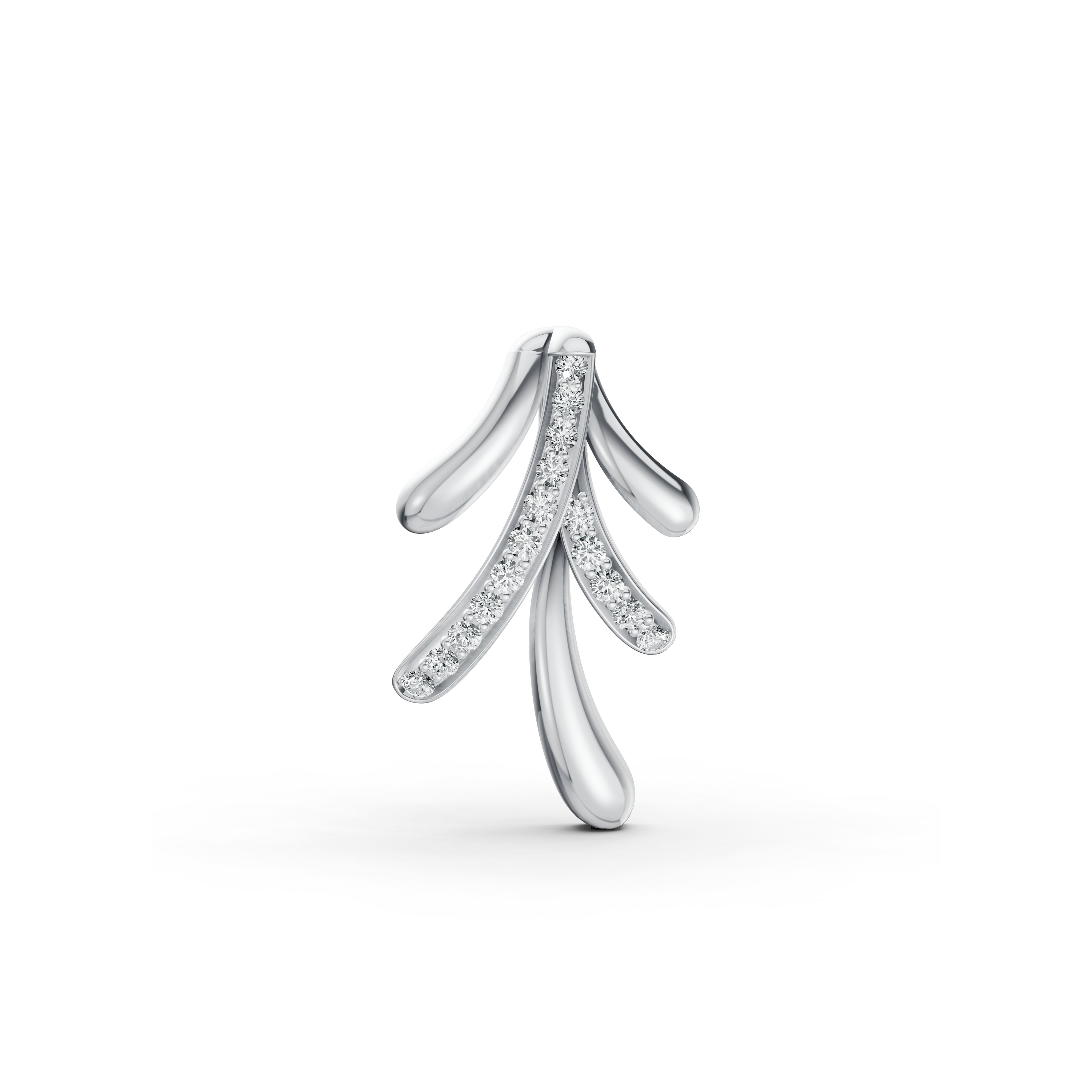 Leaf Cascade Diamond Pendant & Earring Set