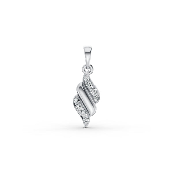 Elegant Wave Diamond Pendant & Earring Set