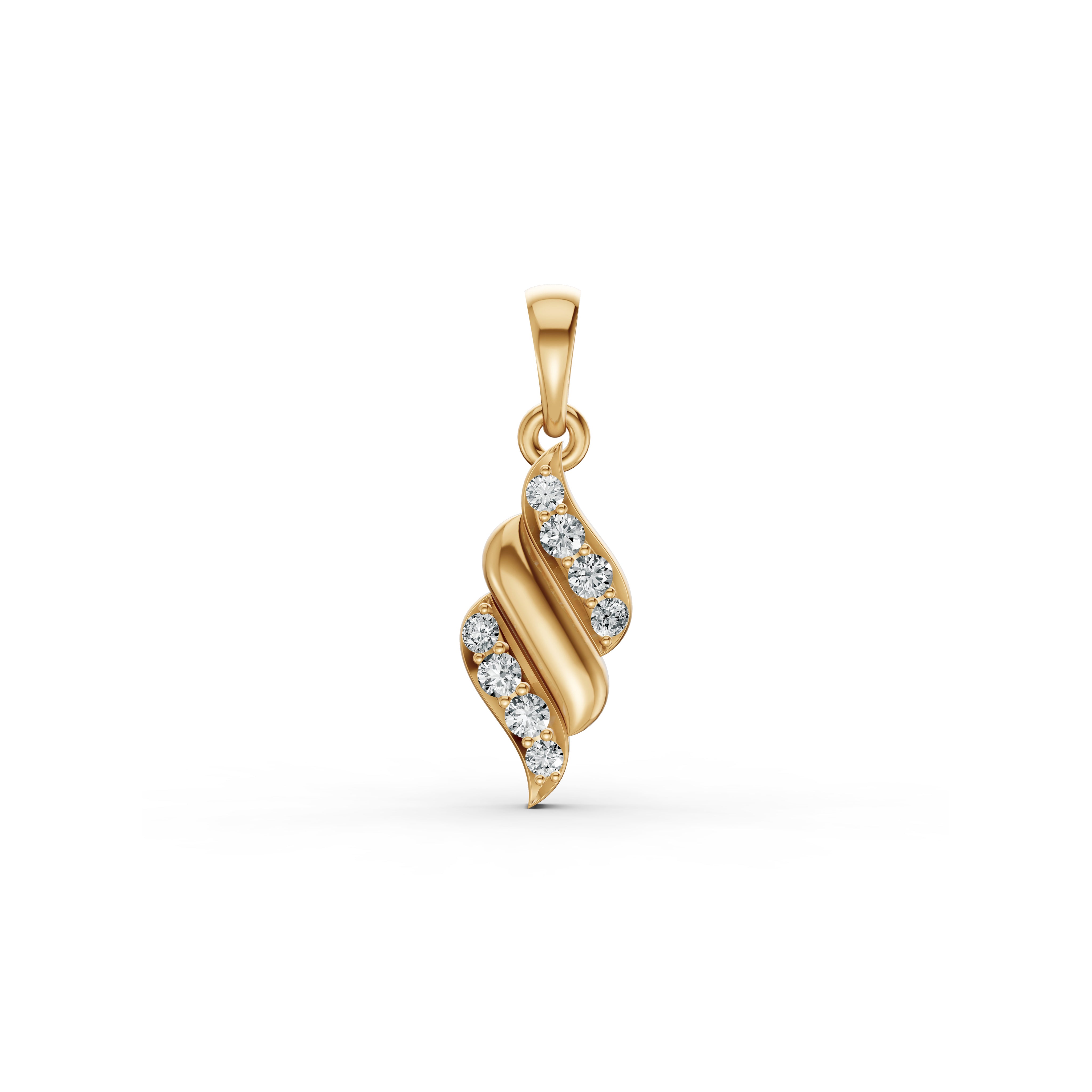 Elegant Wave Diamond Pendant & Earring Set