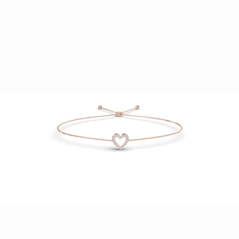 Heart Charm Diamond Bracelet