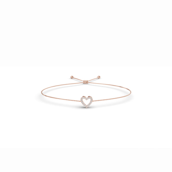 Heart Charm Diamond Bracelet