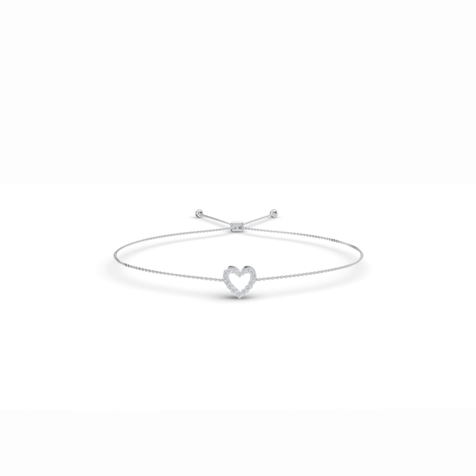 Heart Charm Diamond Bracelet