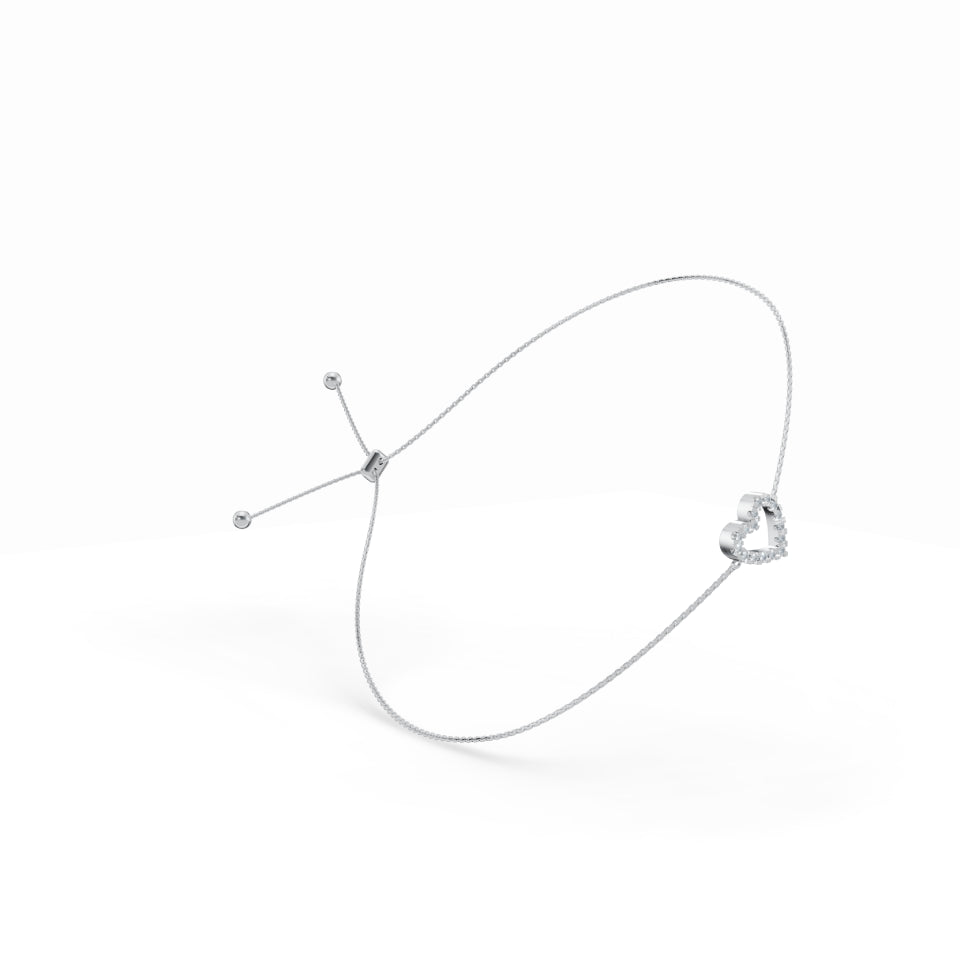 Heart Charm Diamond Bracelet