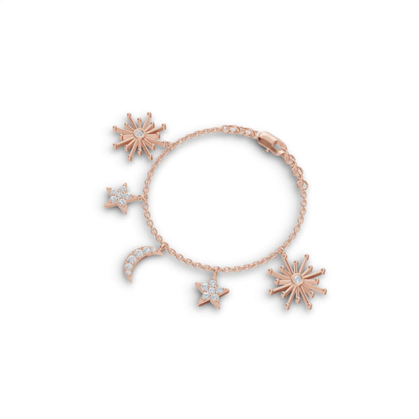 Celestial Harmony Charm Diamond Bracelet