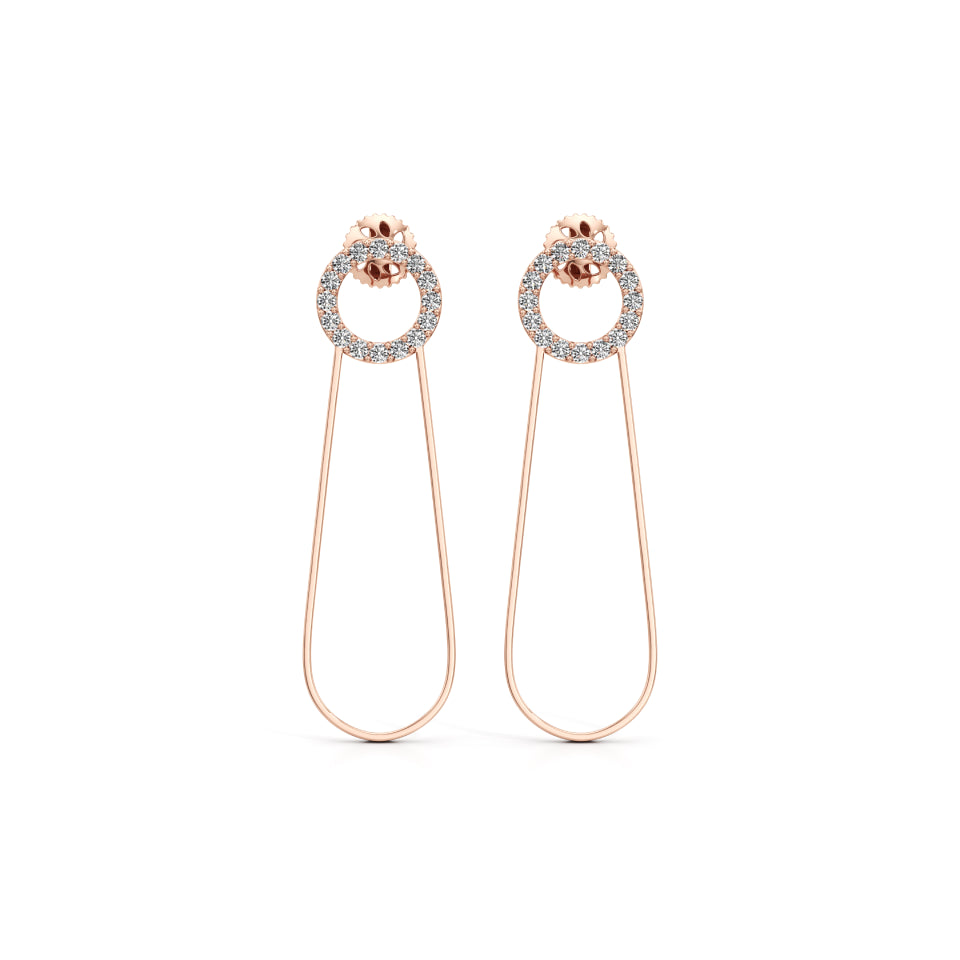 Radiant Pin Diamond Earrings