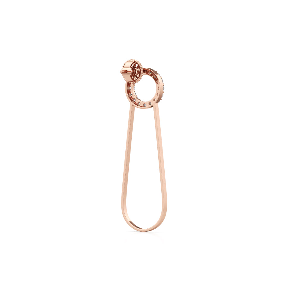 Radiant Pin Diamond Earrings