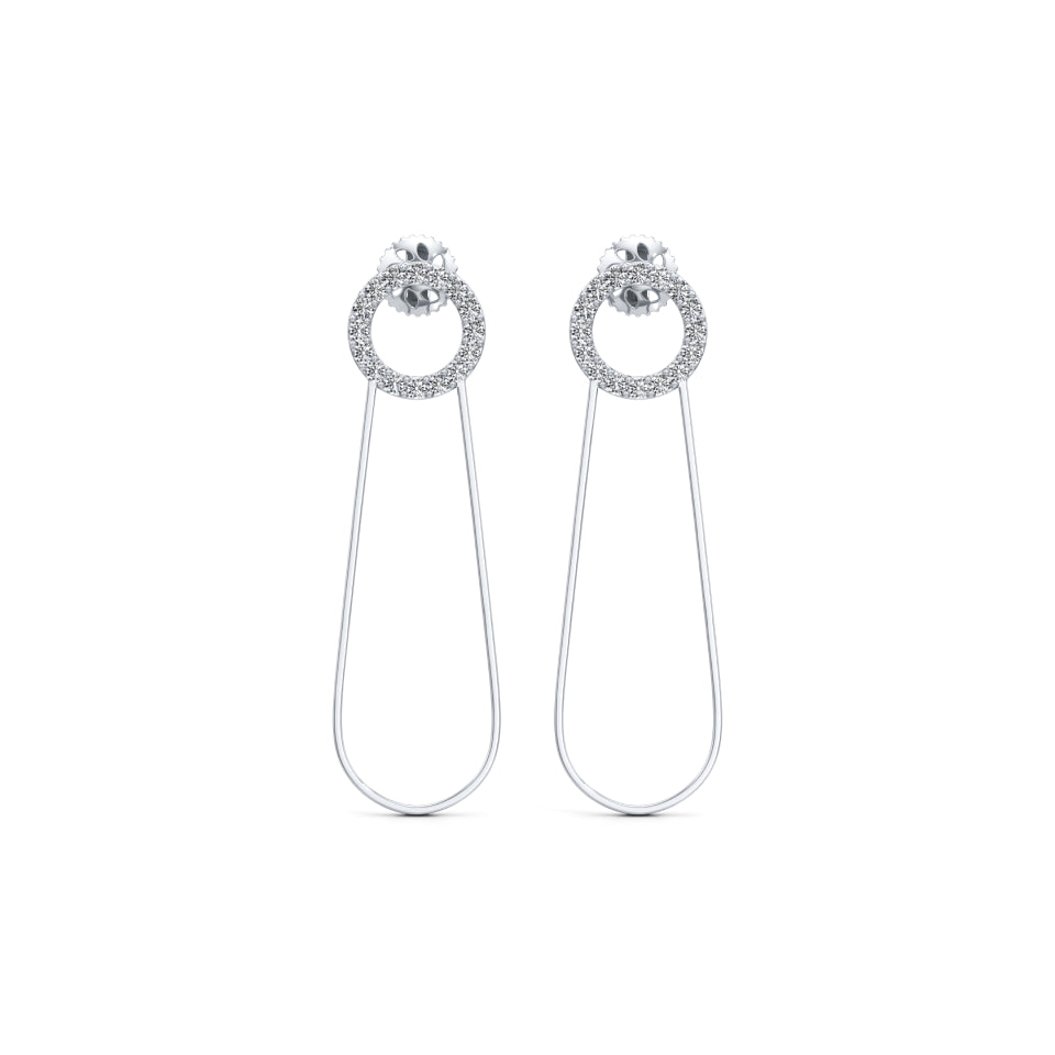 Radiant Pin Diamond Earrings