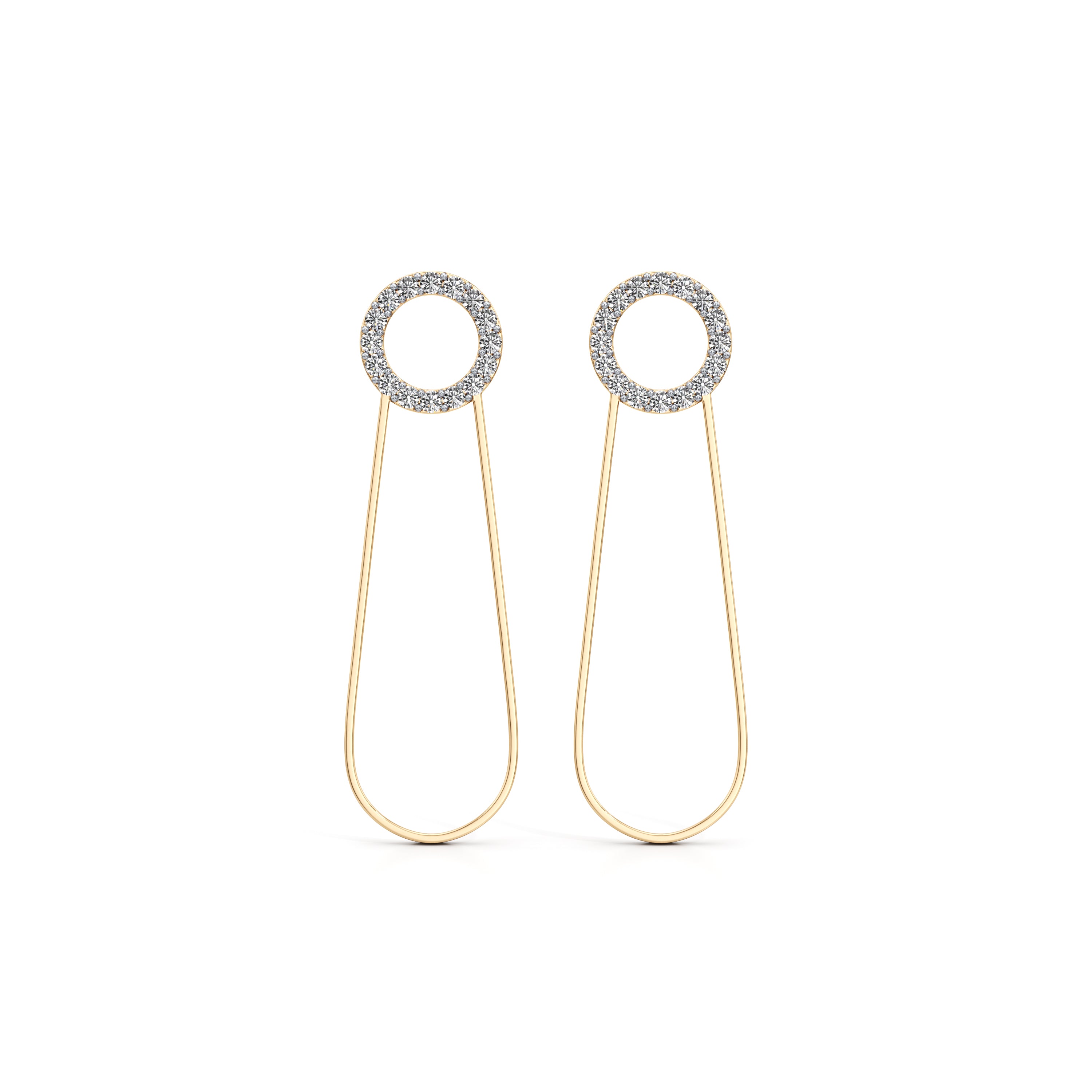 Radiant Pin Diamond Earrings