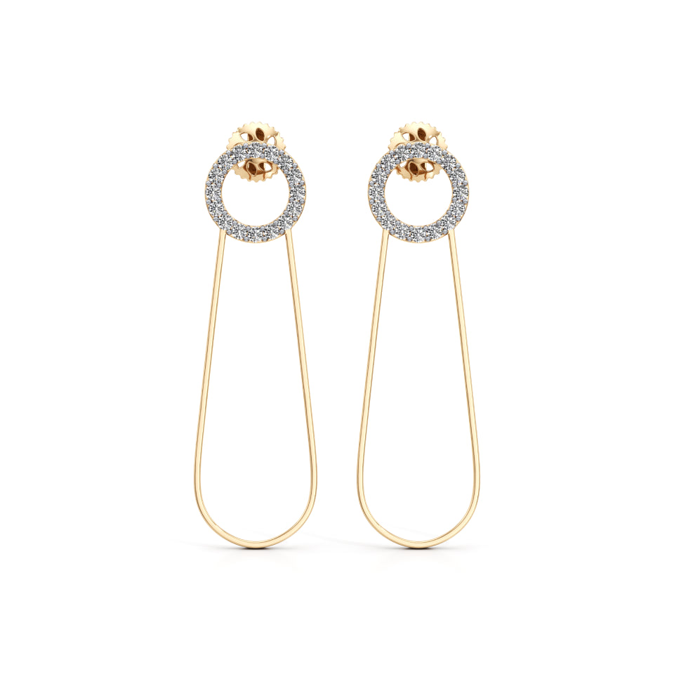 Radiant Pin Diamond Earrings