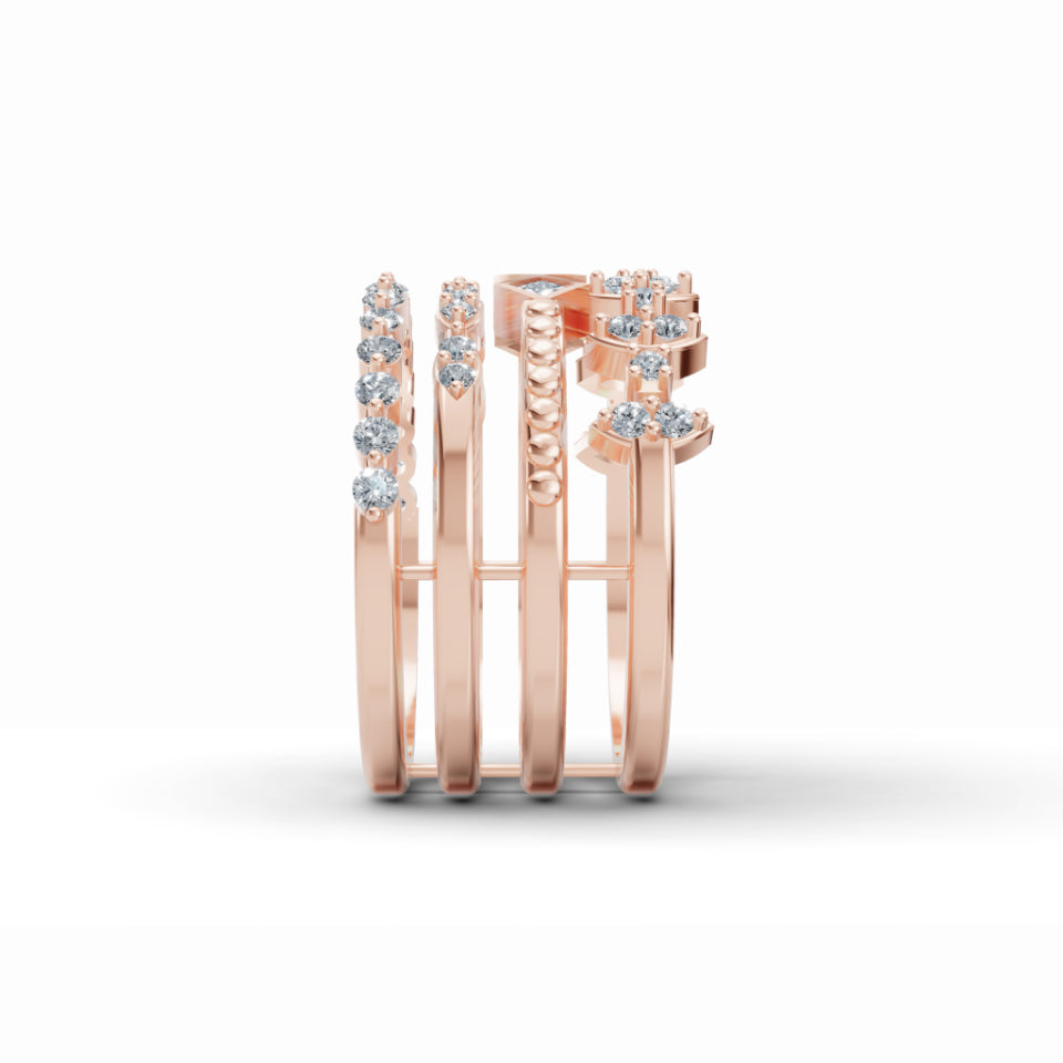 Stackable Geometric Diamond Ring