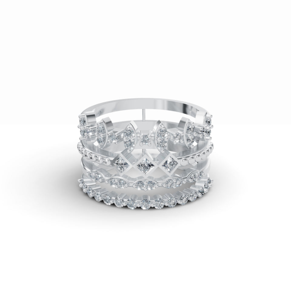 Stackable Geometric Diamond Ring