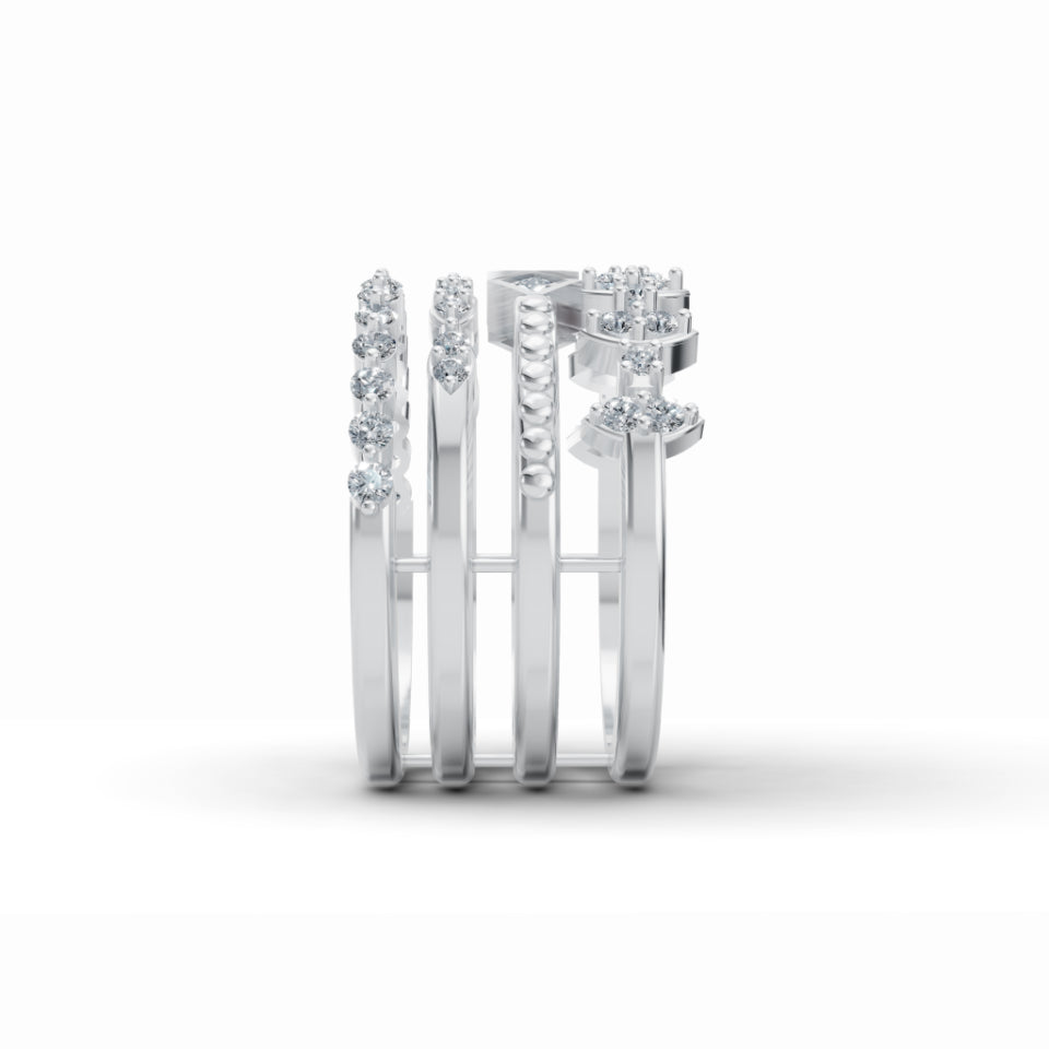 Stackable Geometric Diamond Ring