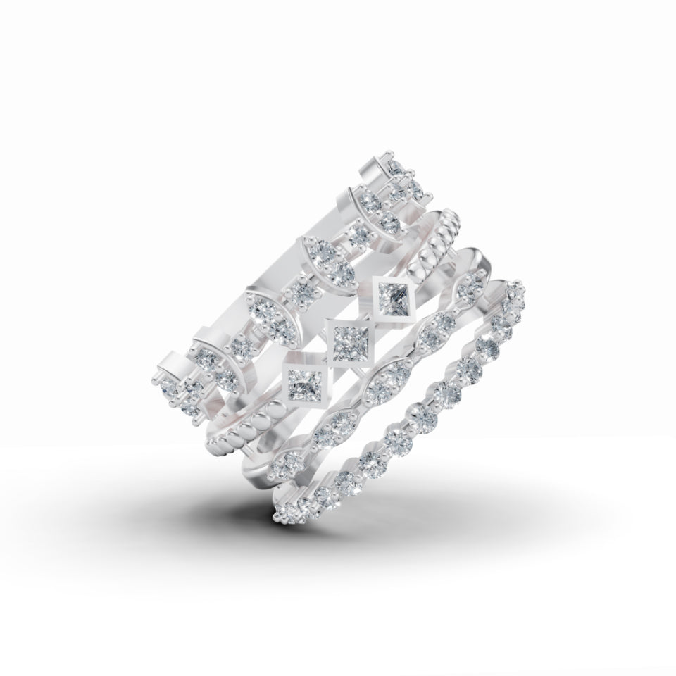 Stackable Geometric Diamond Ring