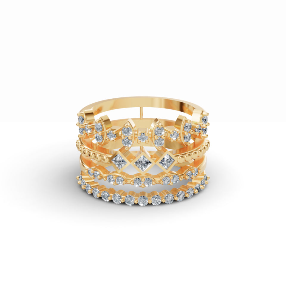 Stackable Geometric Diamond Ring