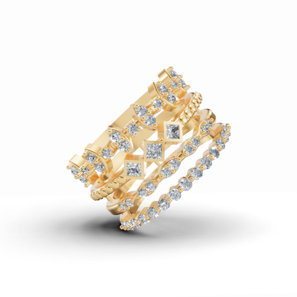 Stackable Geometric Diamond Ring