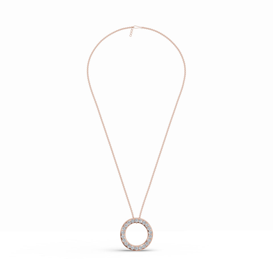 Lucky Circle Hoop Diamond Pendant