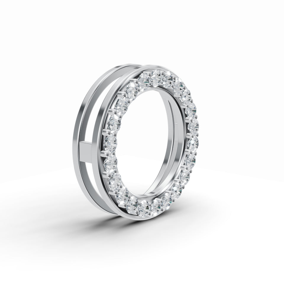 Lucky Circle Hoop Diamond Pendant