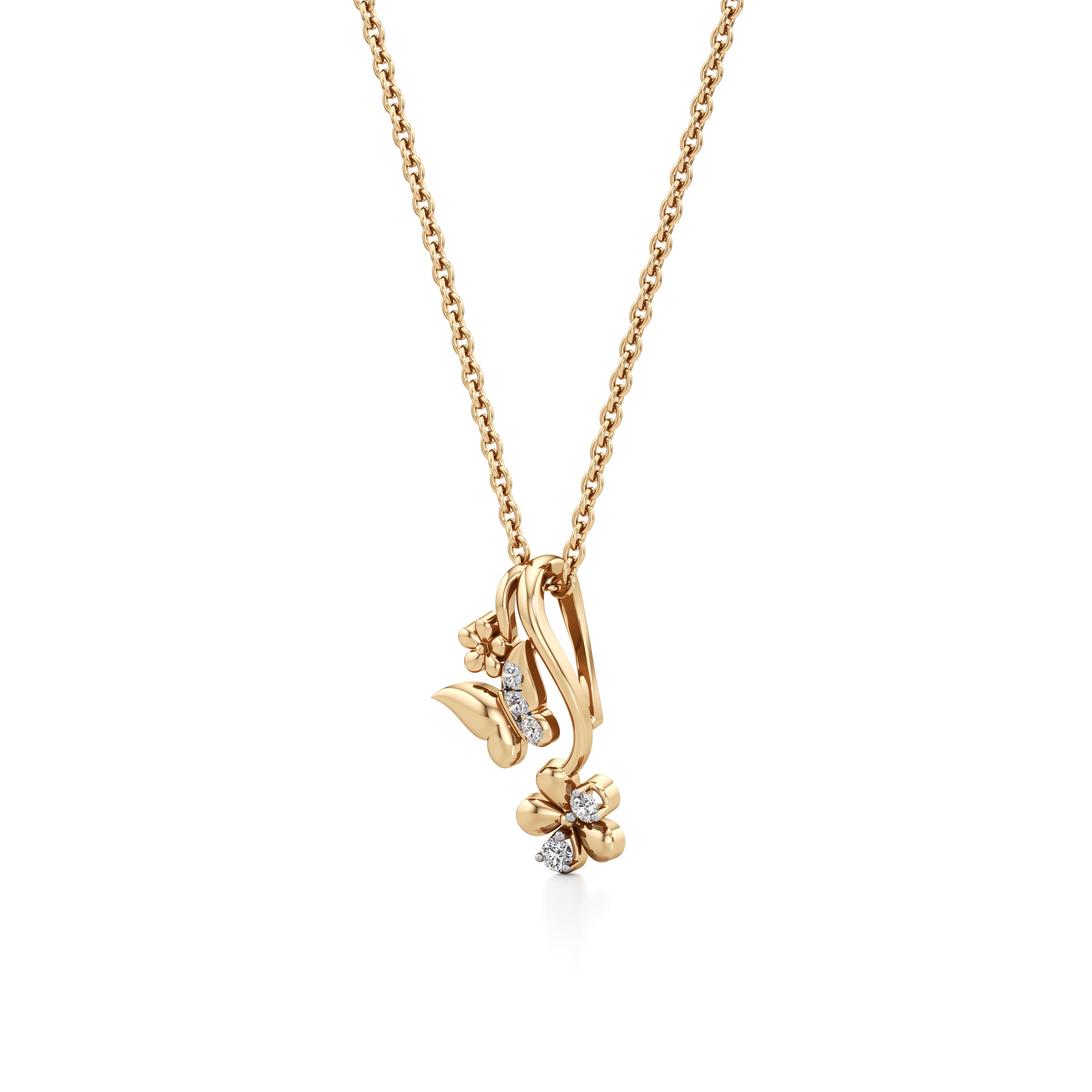 Butterfly's Garden Diamond Pendant