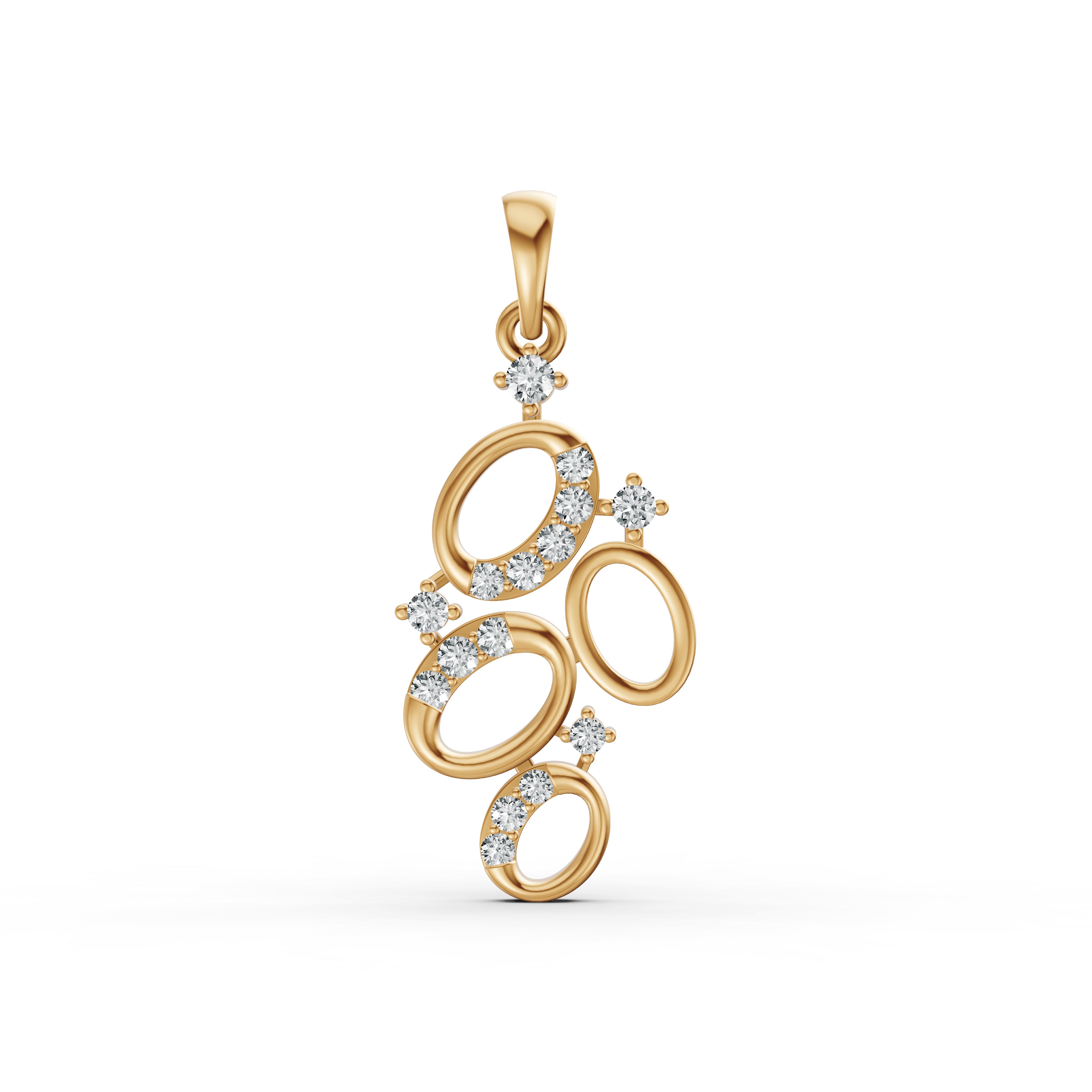 Cosmic Orbit Cluster Diamond Pendant