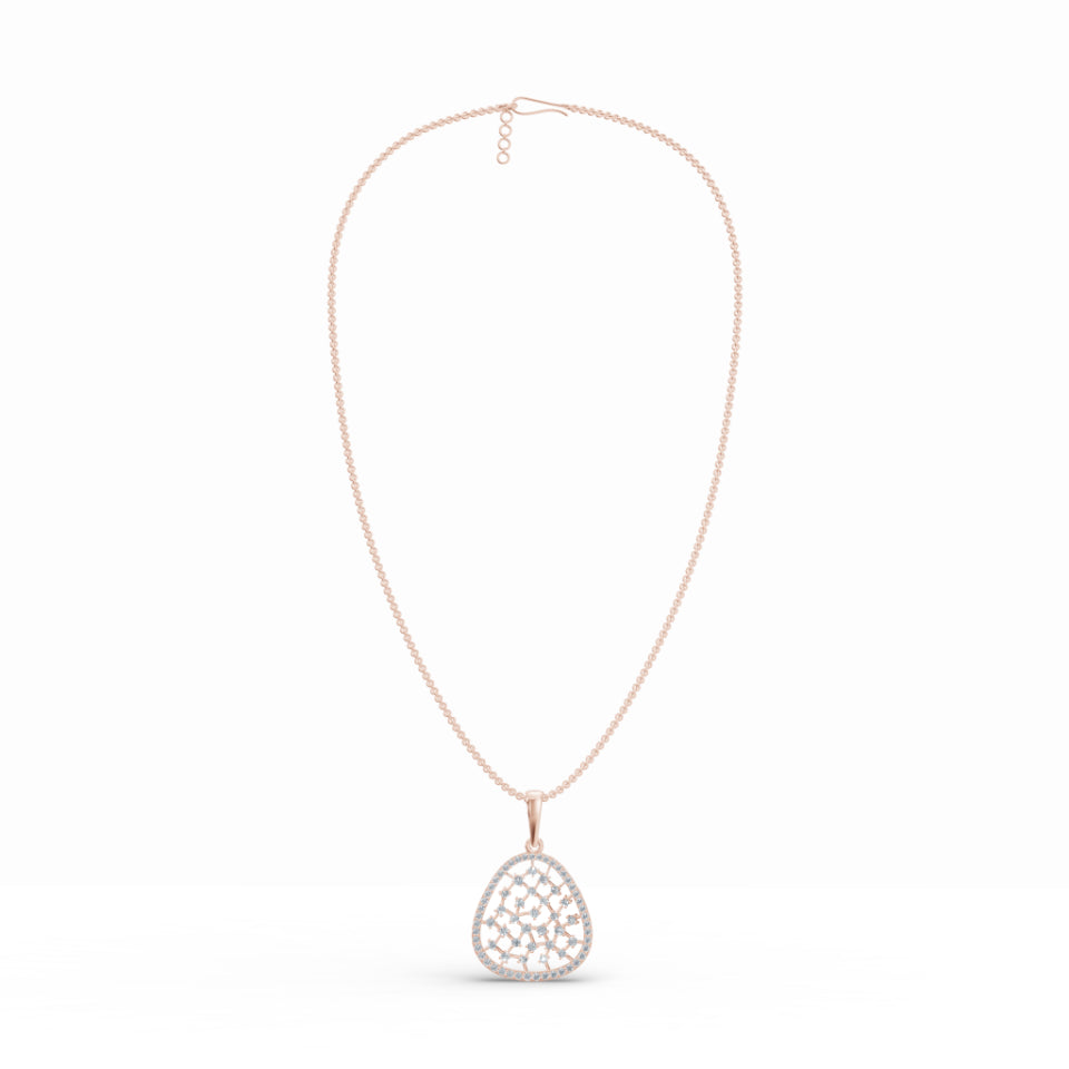 Untamed Triangular Mesh Diamond Pendant