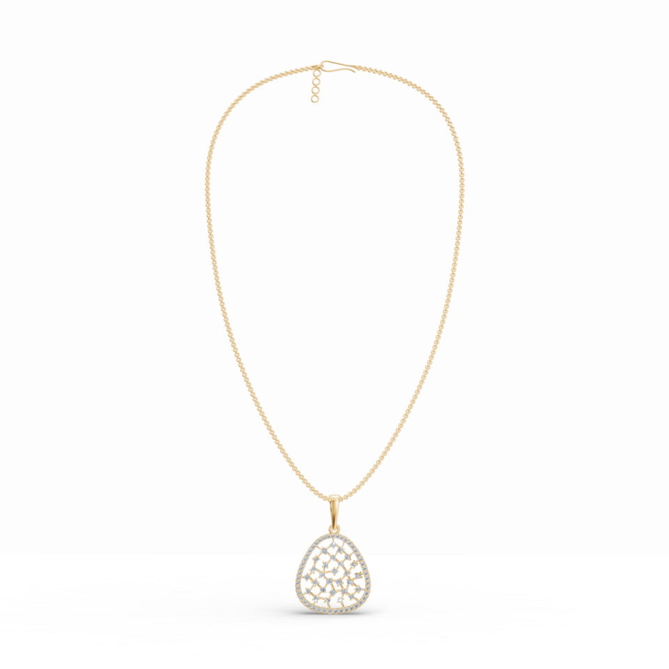 Untamed Triangular Mesh Diamond Pendant