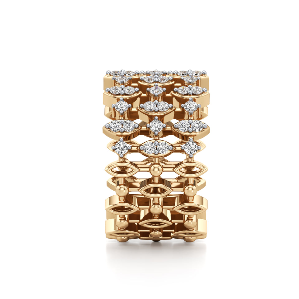 Trio Symmetric Spark Diamond Ring