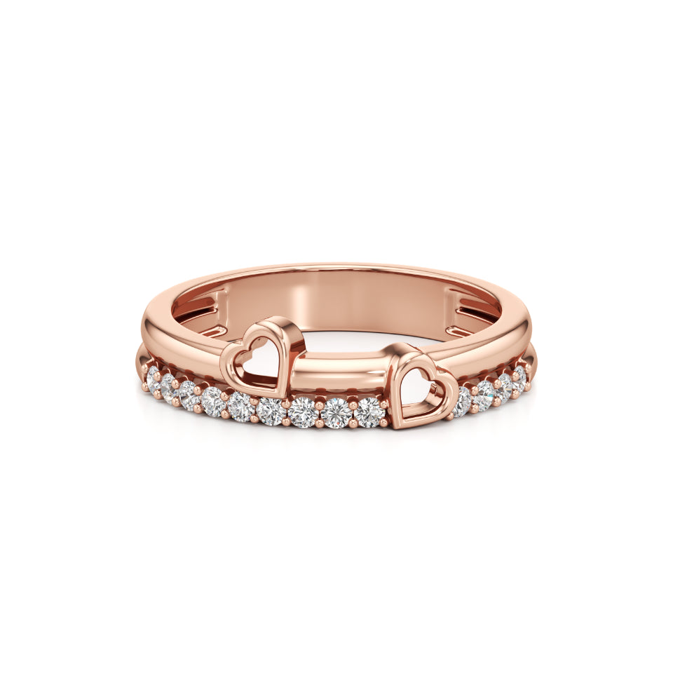 Two Hearts, One Love Diamond Ring
