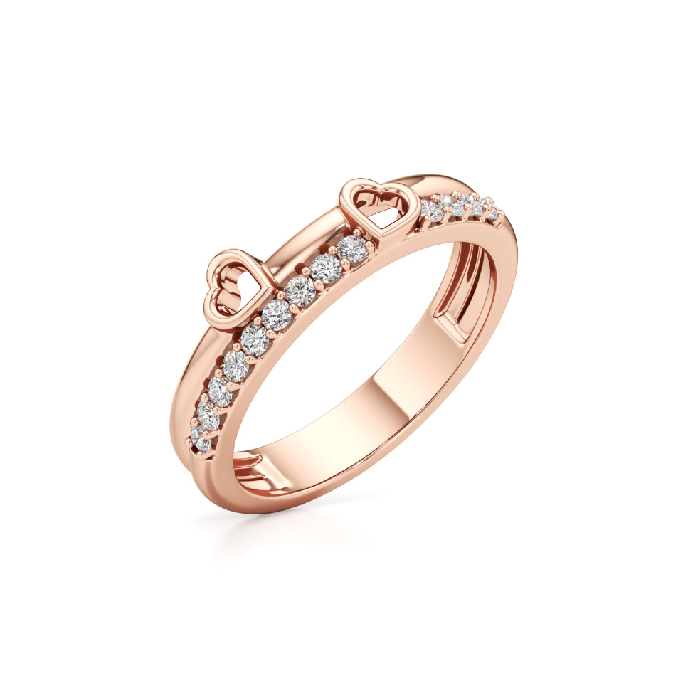 Two Hearts, One Love Diamond Ring