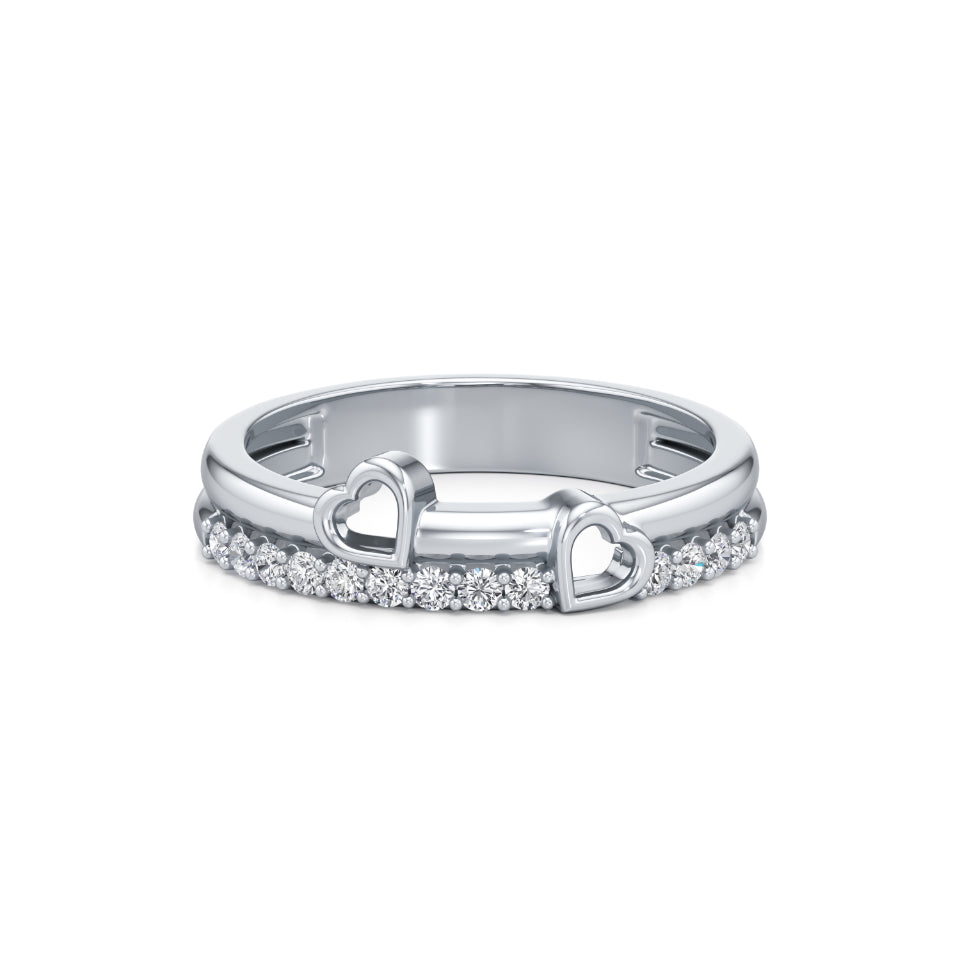 Two Hearts, One Love Diamond Ring