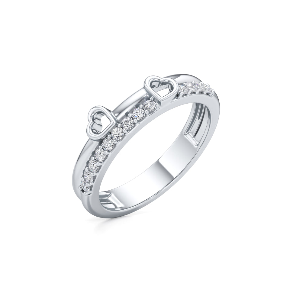 Two Hearts, One Love Diamond Ring