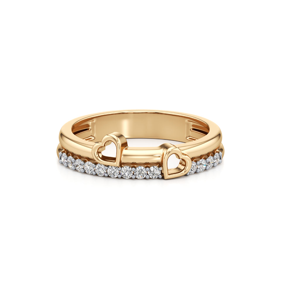 Two Hearts, One Love Diamond Ring