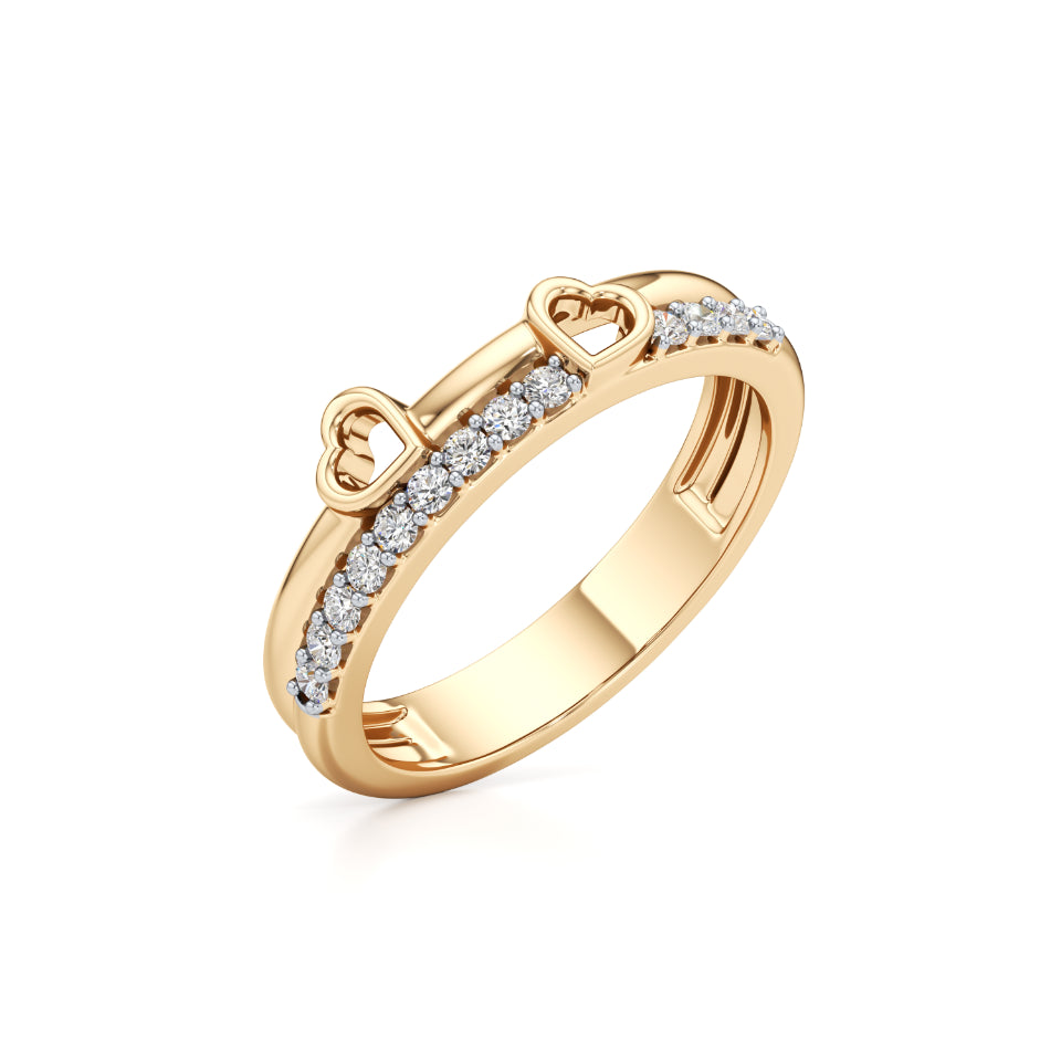 Two Hearts, One Love Diamond Ring