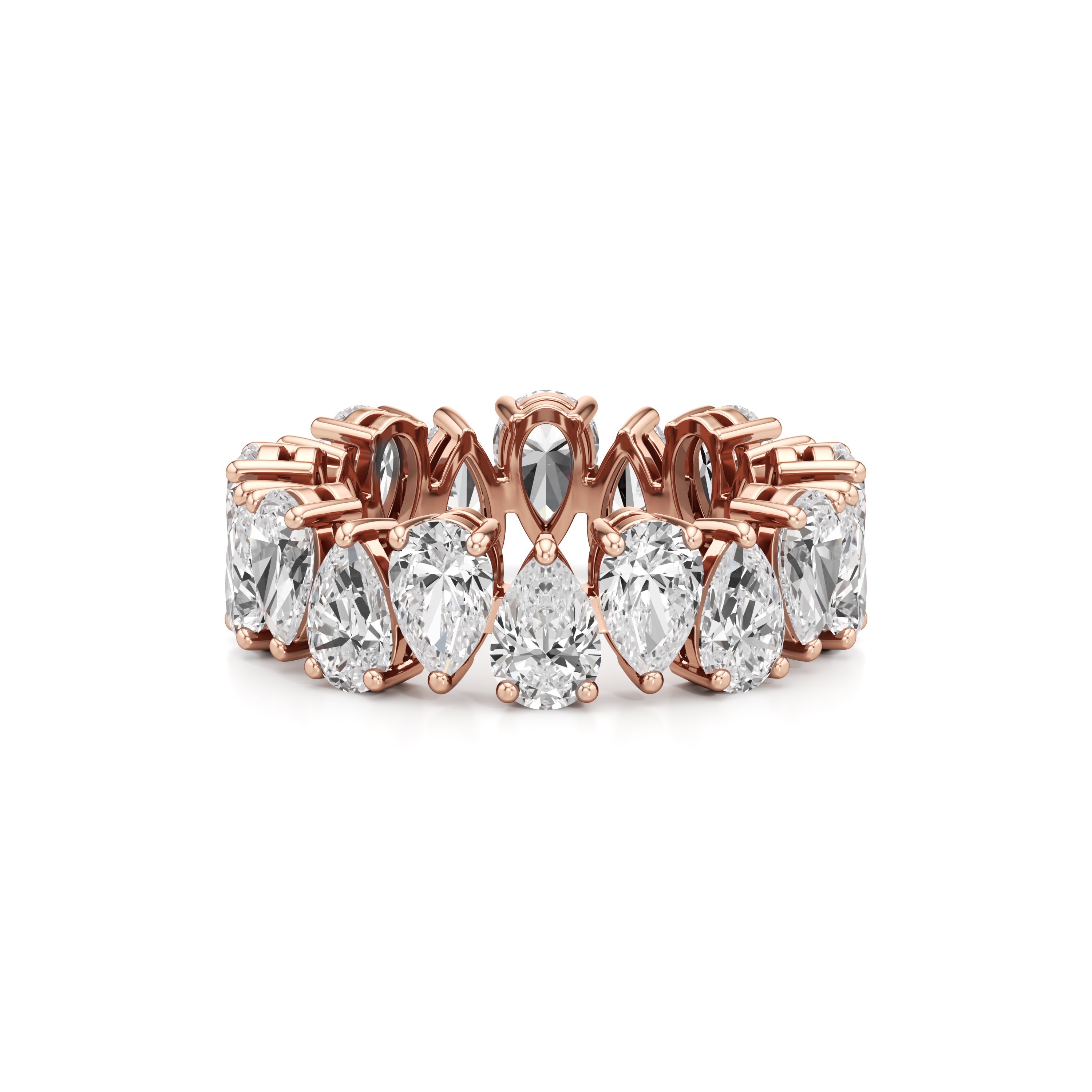 Inverted Teardrop Eternity Ring Band