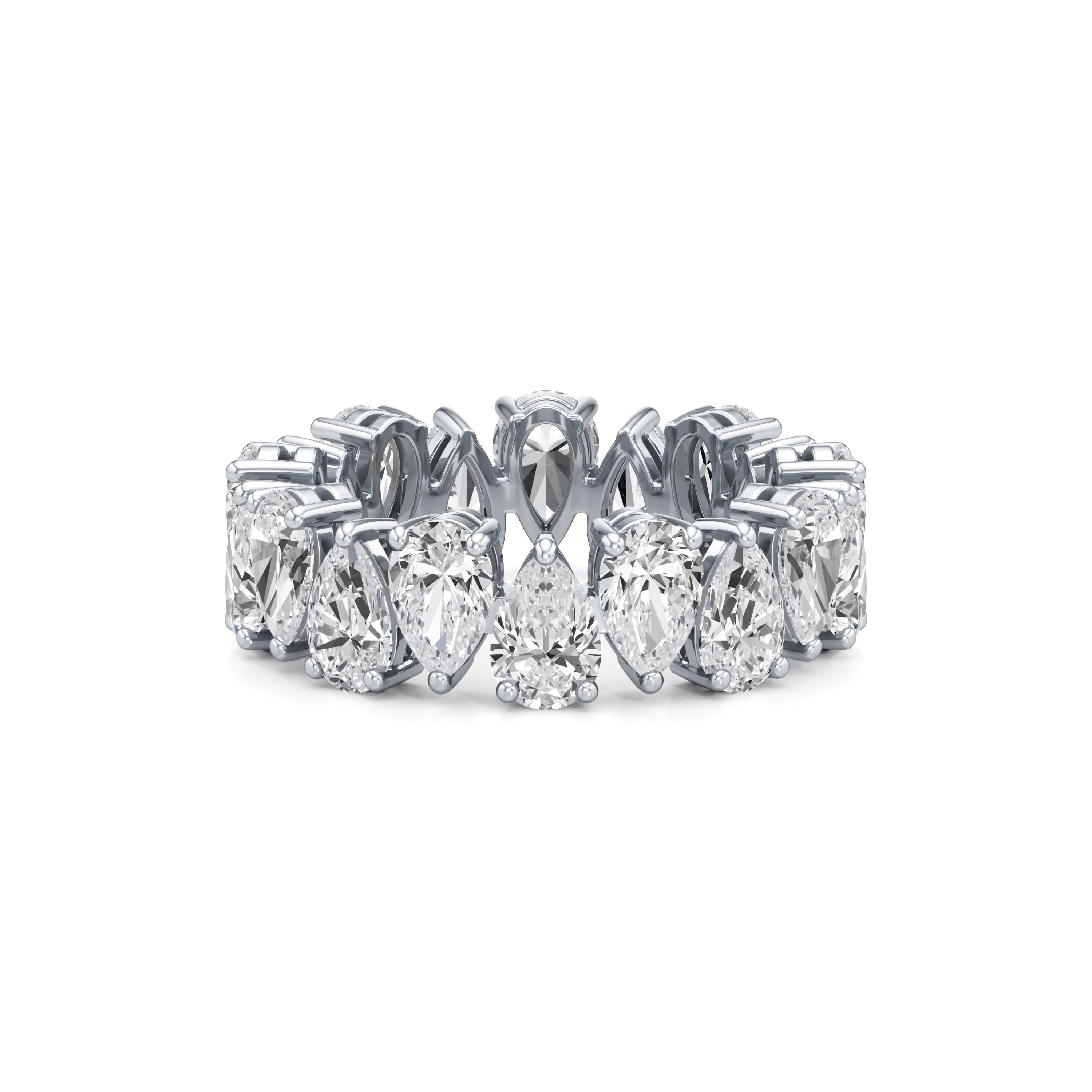 Inverted Teardrop Eternity Ring Band