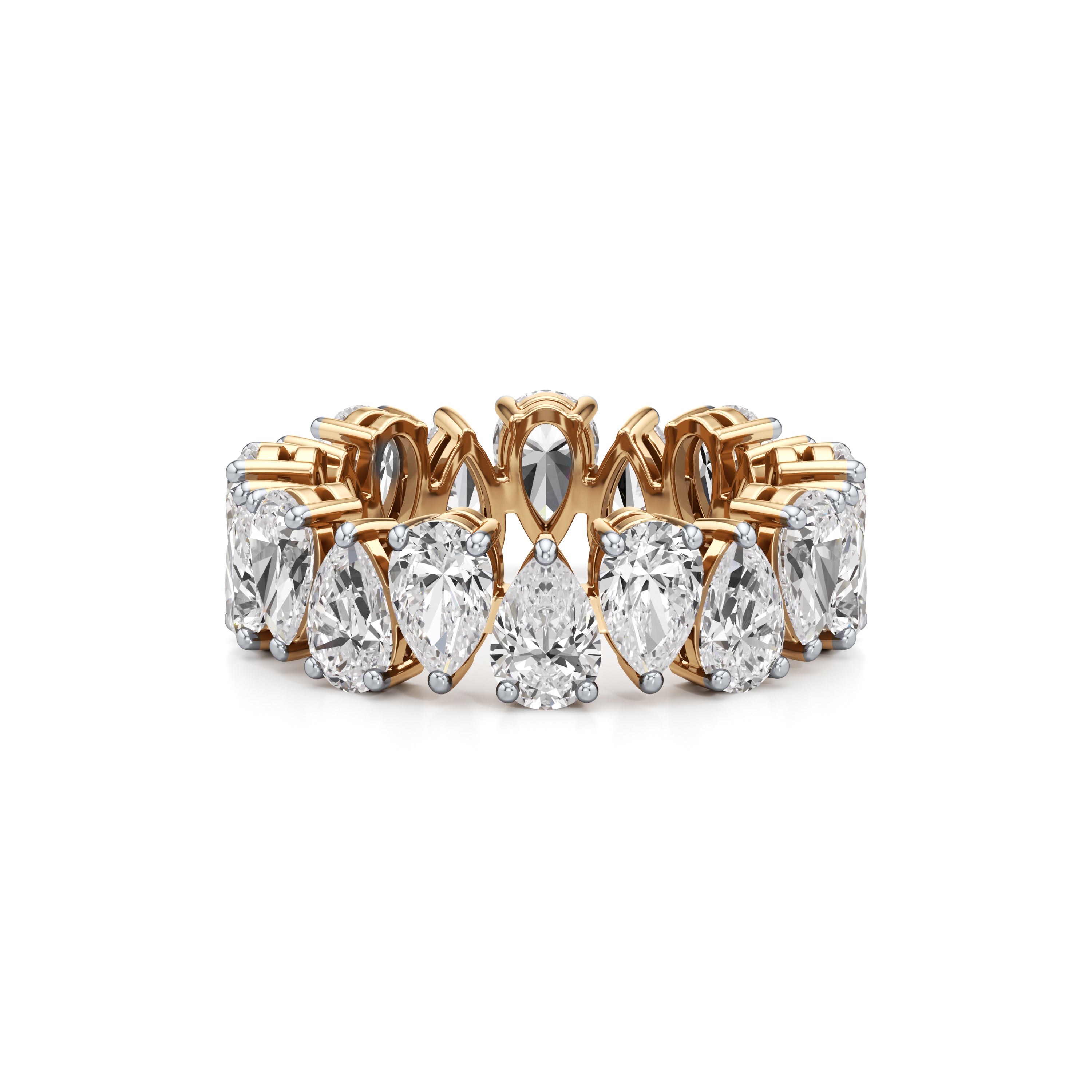 Inverted Teardrop Eternity Ring Band