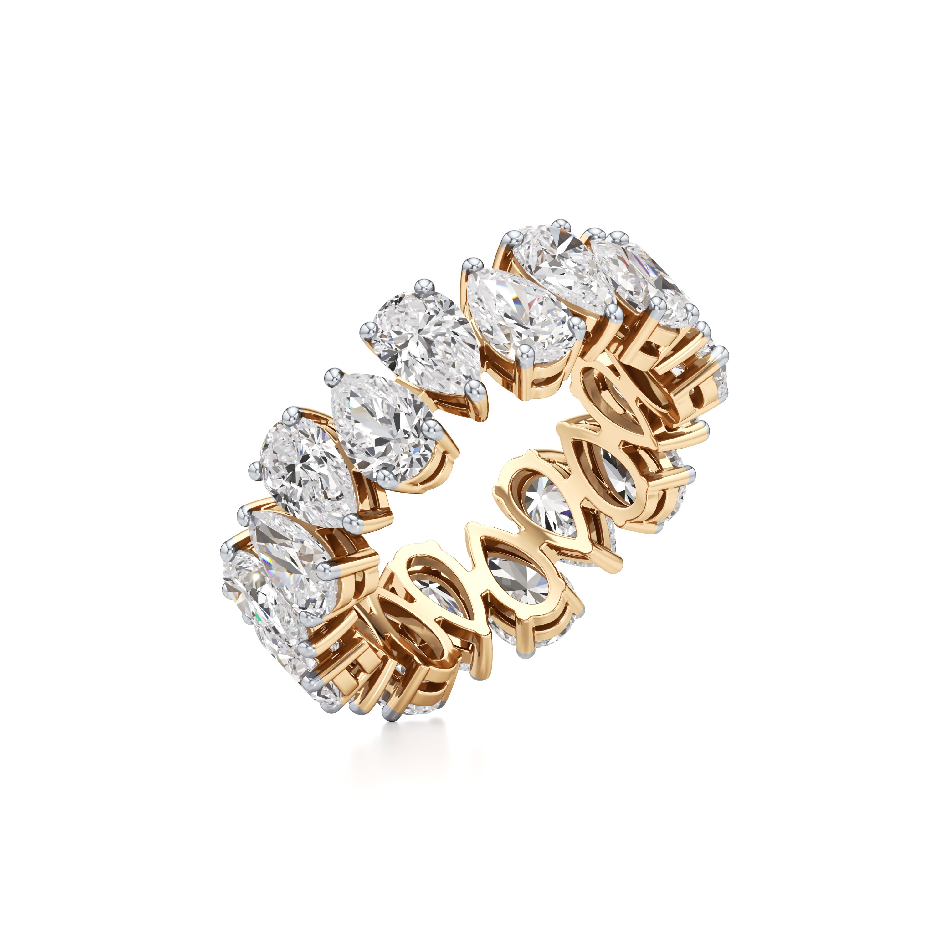 Inverted Teardrop Eternity Ring Band