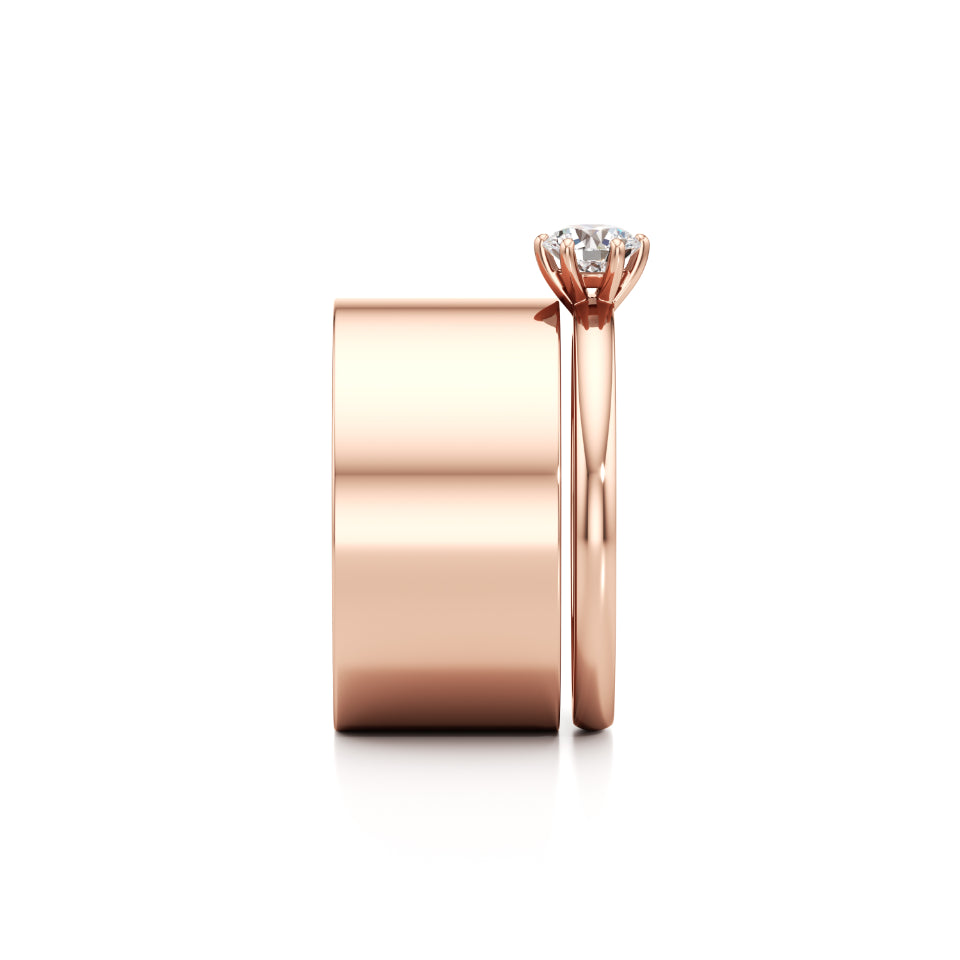Smooth-Cut Wide Diamond Ring