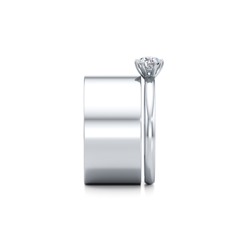 Smooth-Cut Wide Diamond Ring