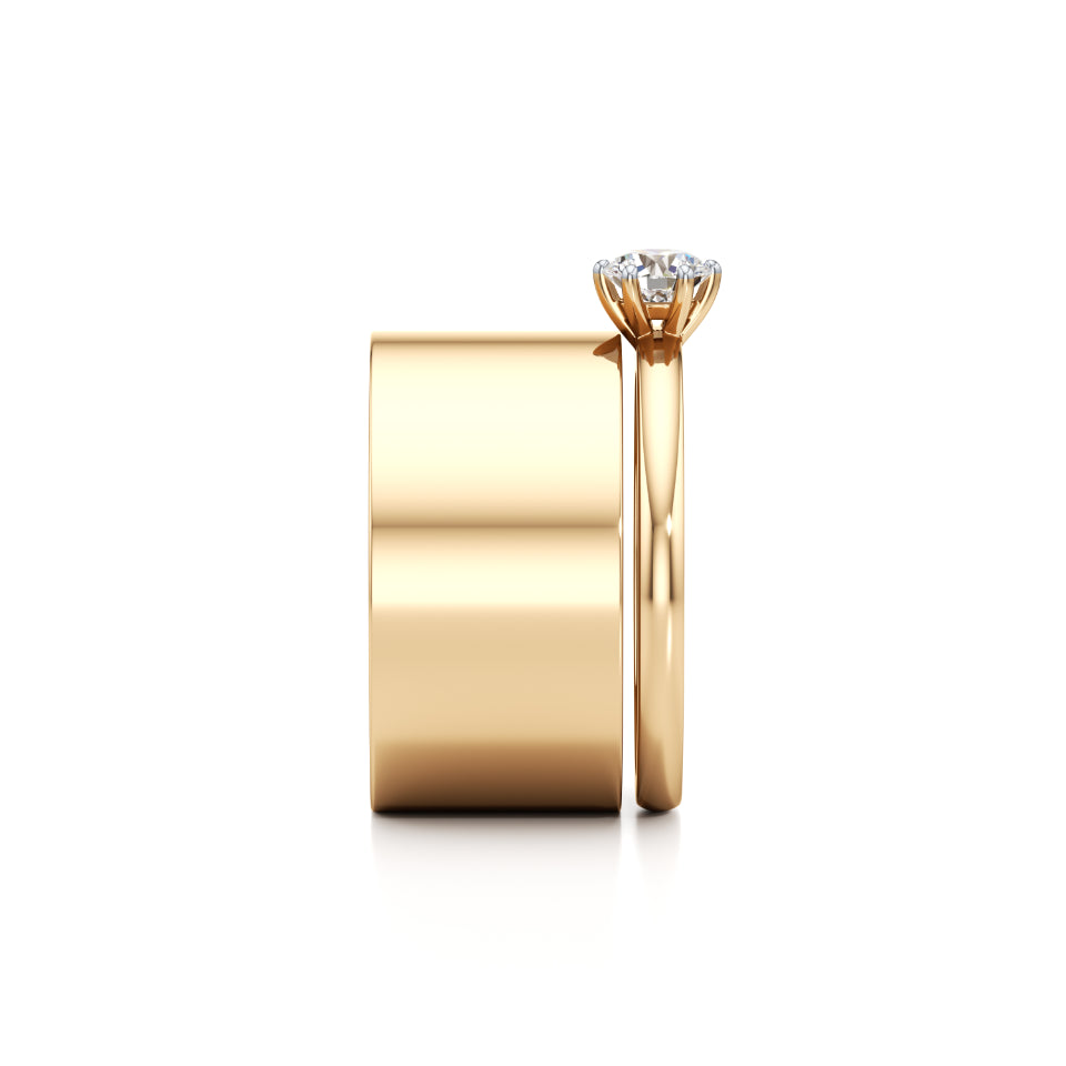 Smooth-Cut Wide Diamond Ring