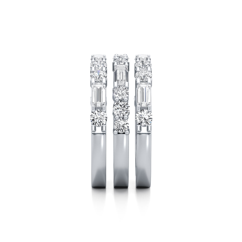 Three-Row Stackable Diamond Ring
