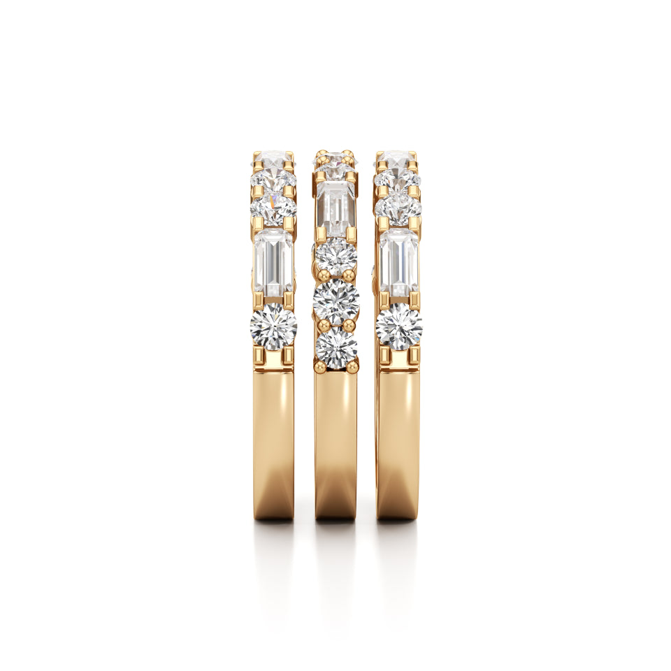 Three-Row Stackable Diamond Ring