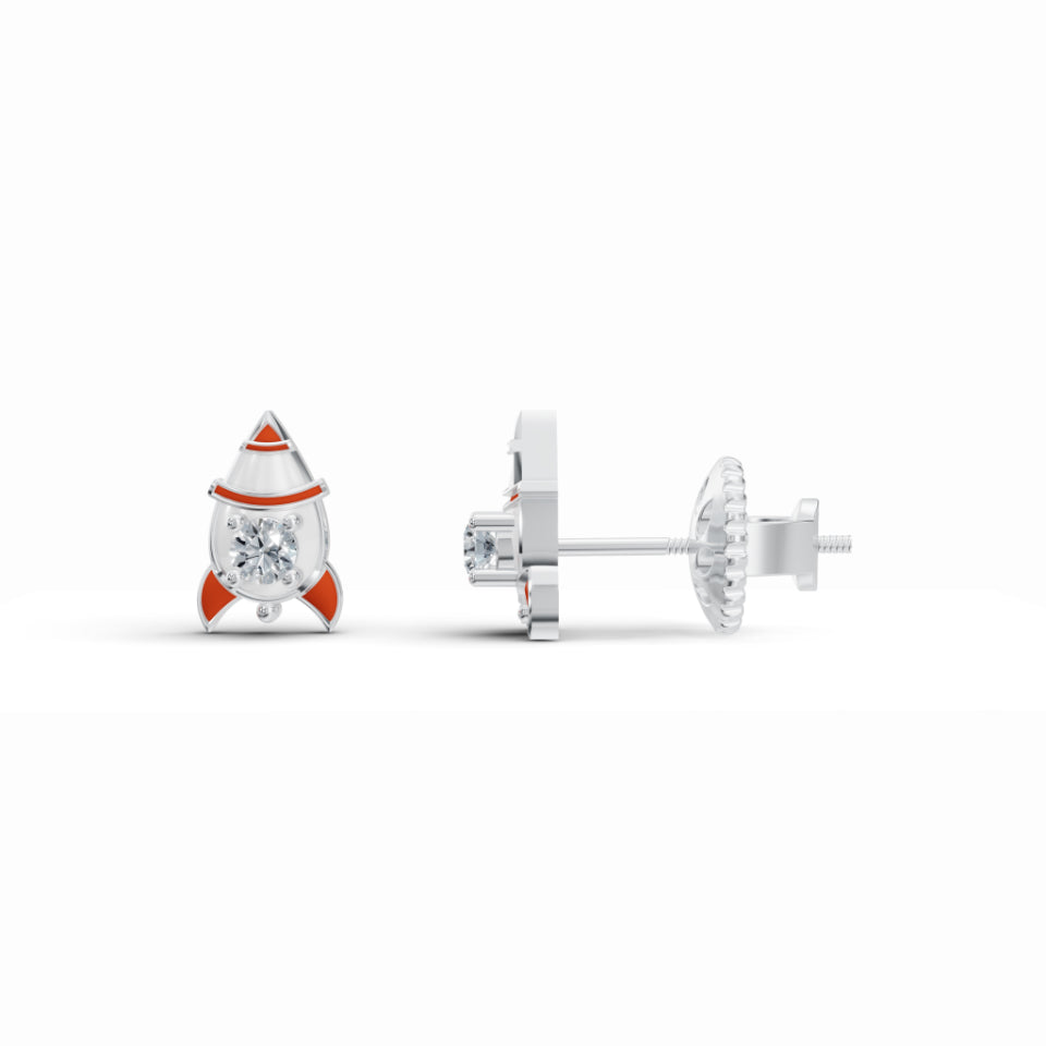 Rocket Dream Stud Diamond Earrings