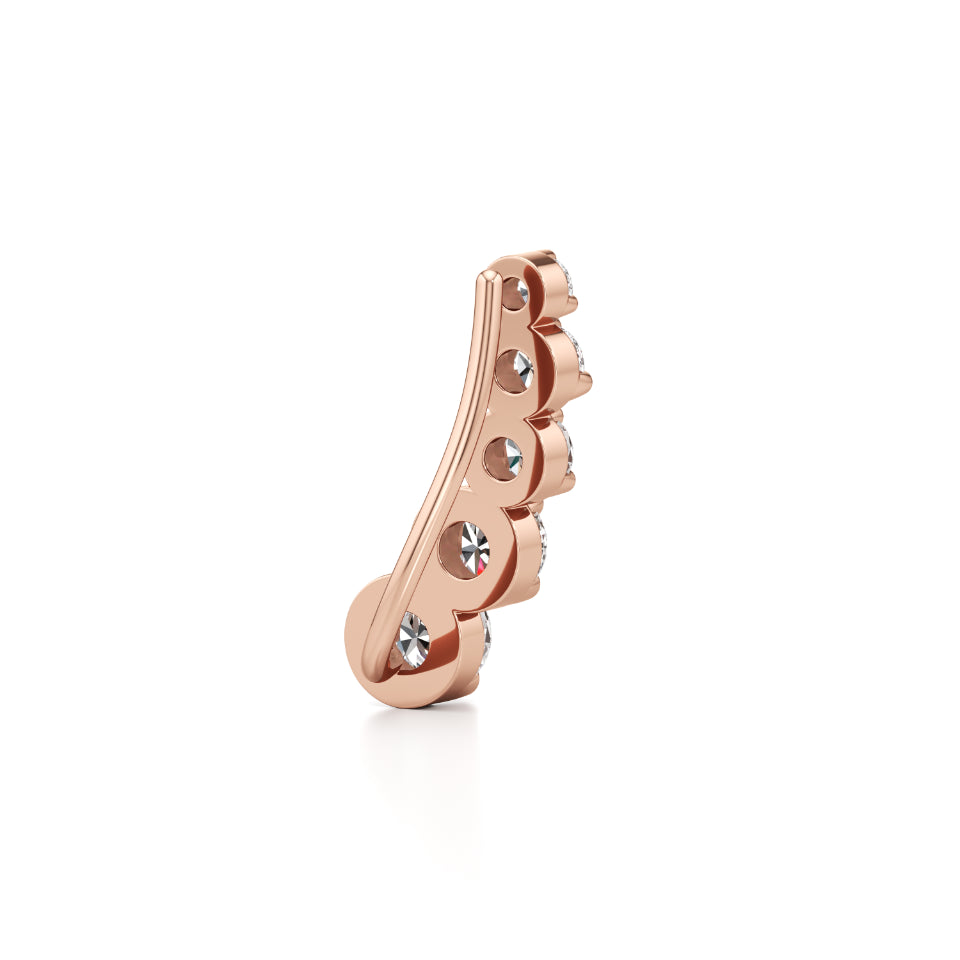 Radiant Solitaire Cuff Diamond Earrings