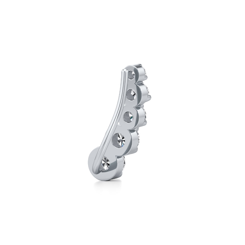 Radiant Solitaire Cuff Diamond Earrings