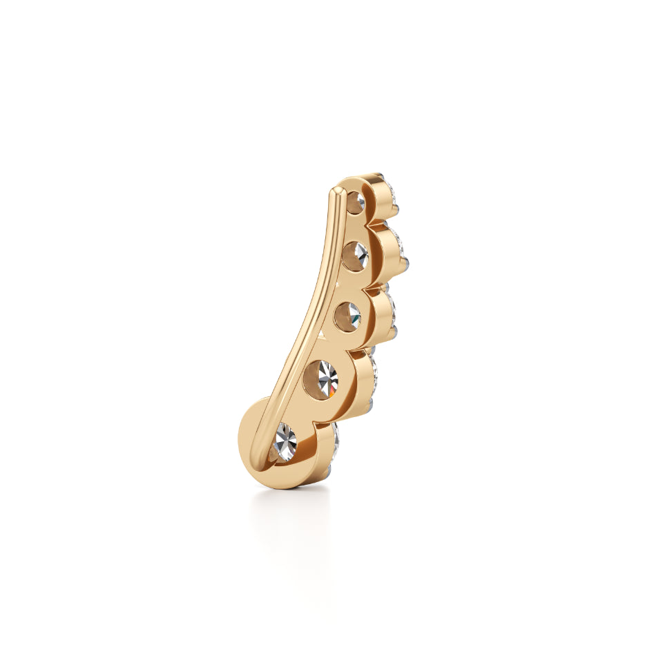 Radiant Solitaire Cuff Diamond Earrings