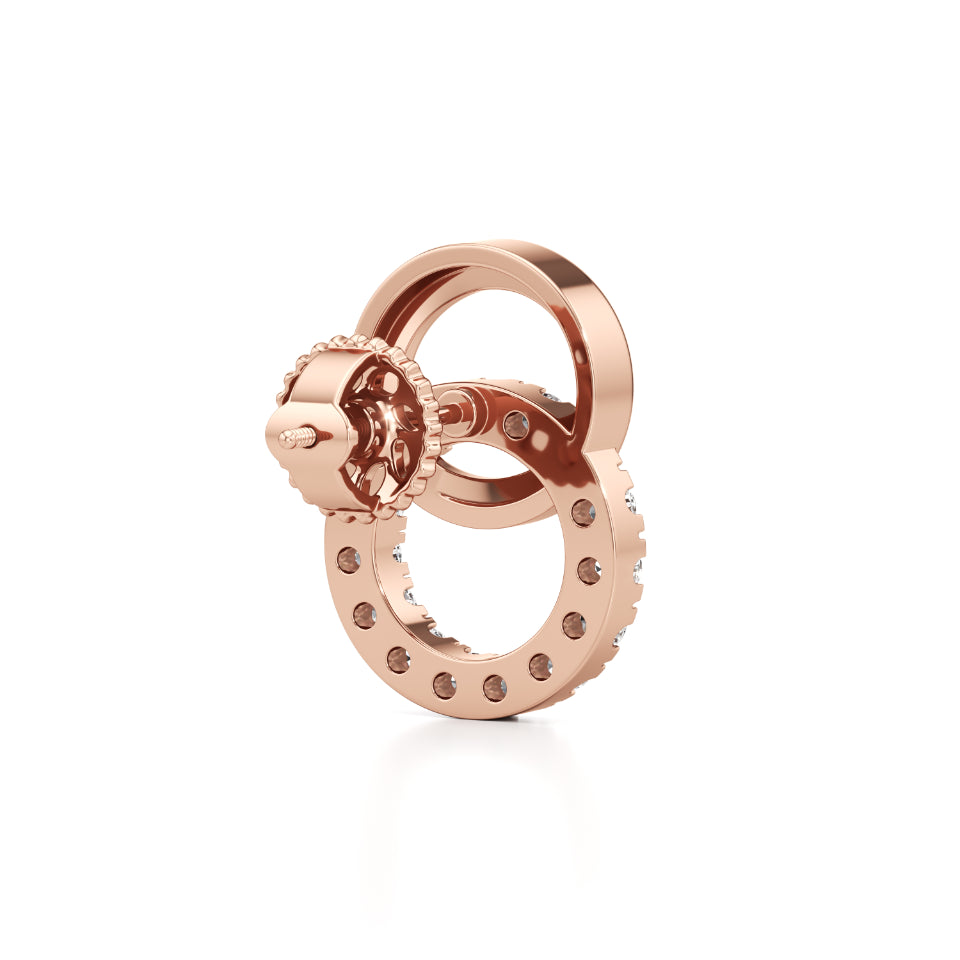 Interlinked Life Circle Diamond Earrings