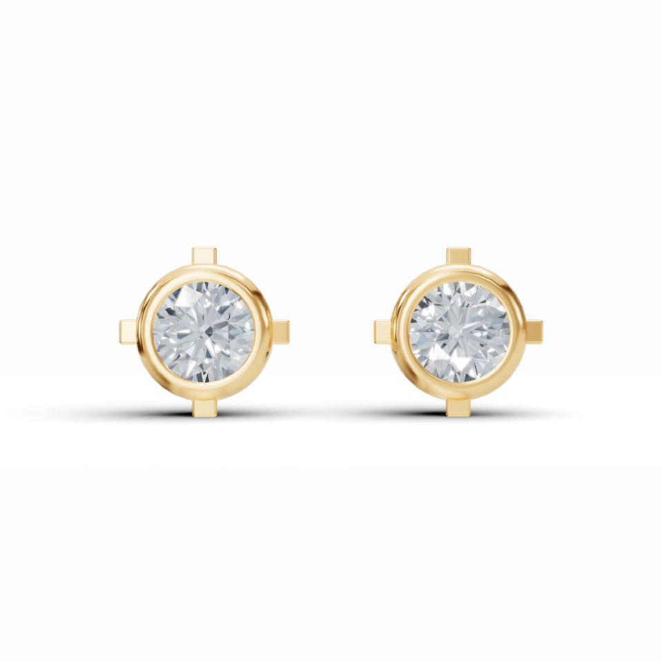 Gleaming Solitaire Diamond Stud Earrings