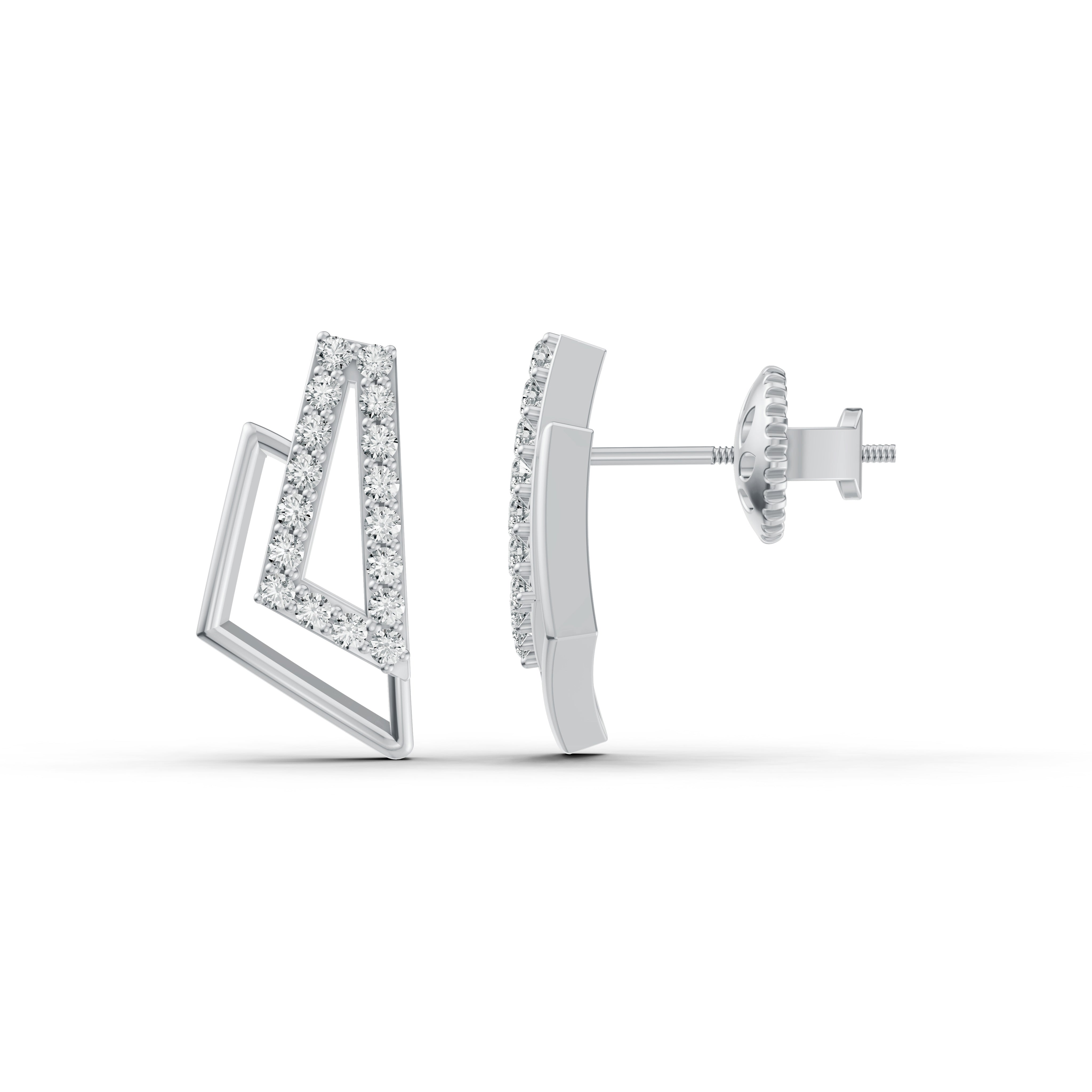 Geo Frame Diamond Pendant & Earring Set