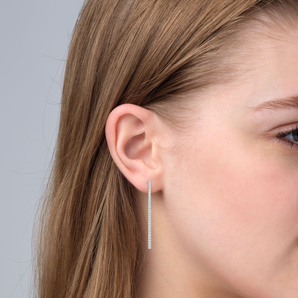 Sparkling Tower Diamond Earrings