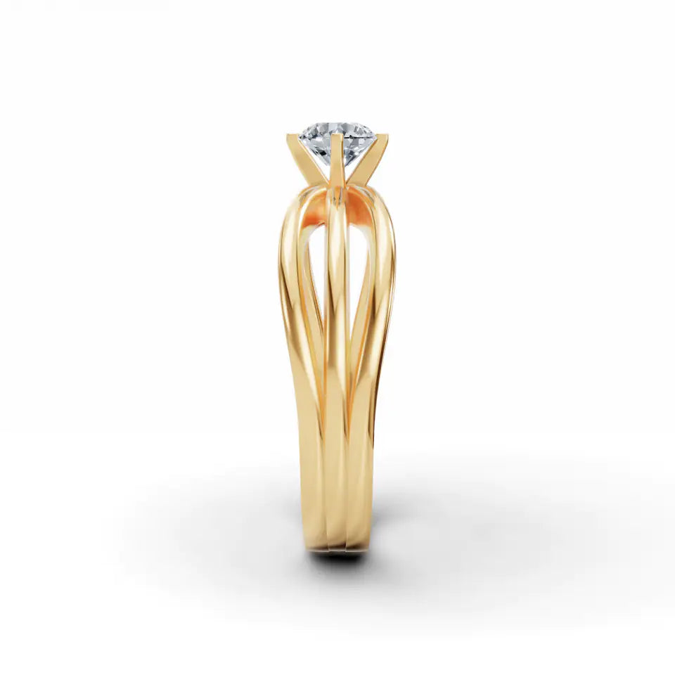 River Solitaire Diamond Ring